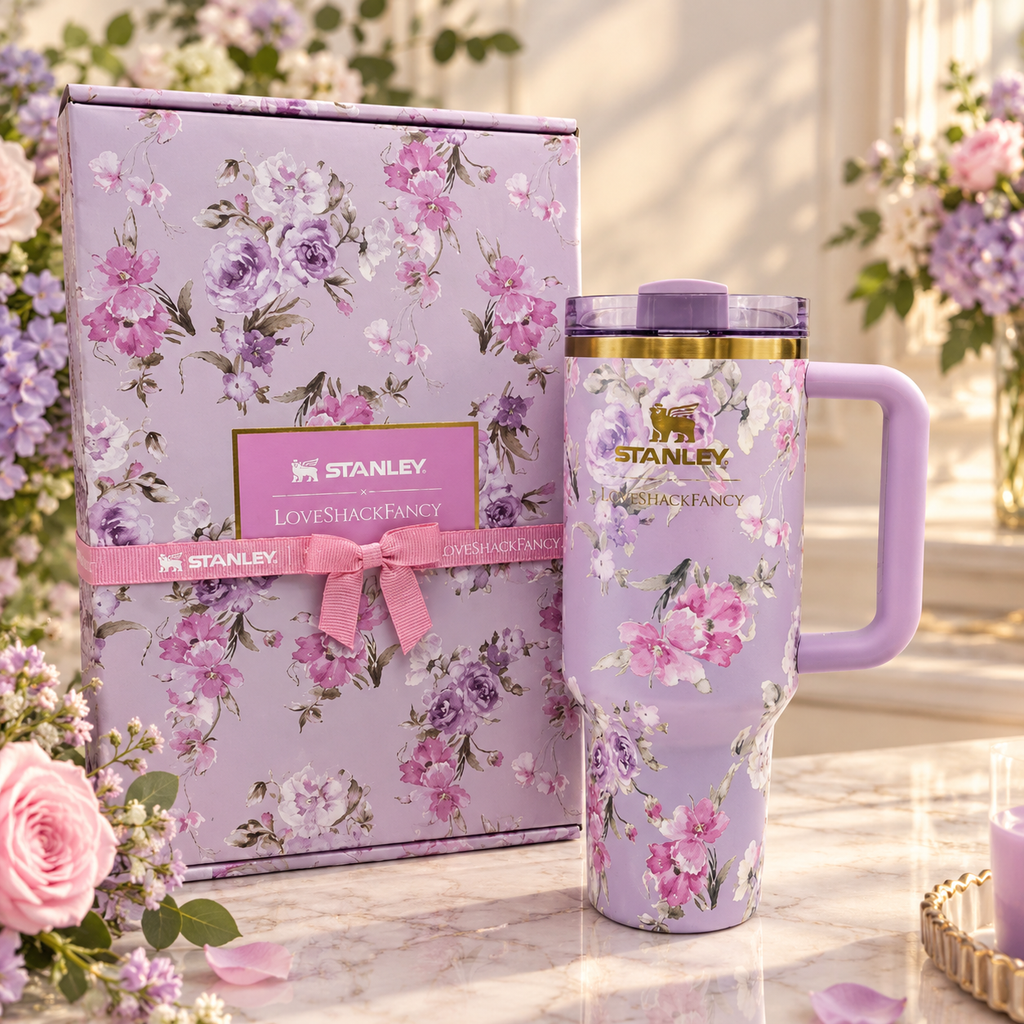 Stanley X Love Shack Fancy Cup - Happy Thoughts Quencher Rosa Beaux Purple 40 oz
