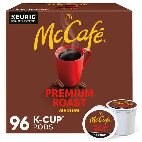 McCafe Premium Roast Coffee K-Cup Coffee Pods, Medium Roast, 24 Count For Keurig Brewers(4 pack)