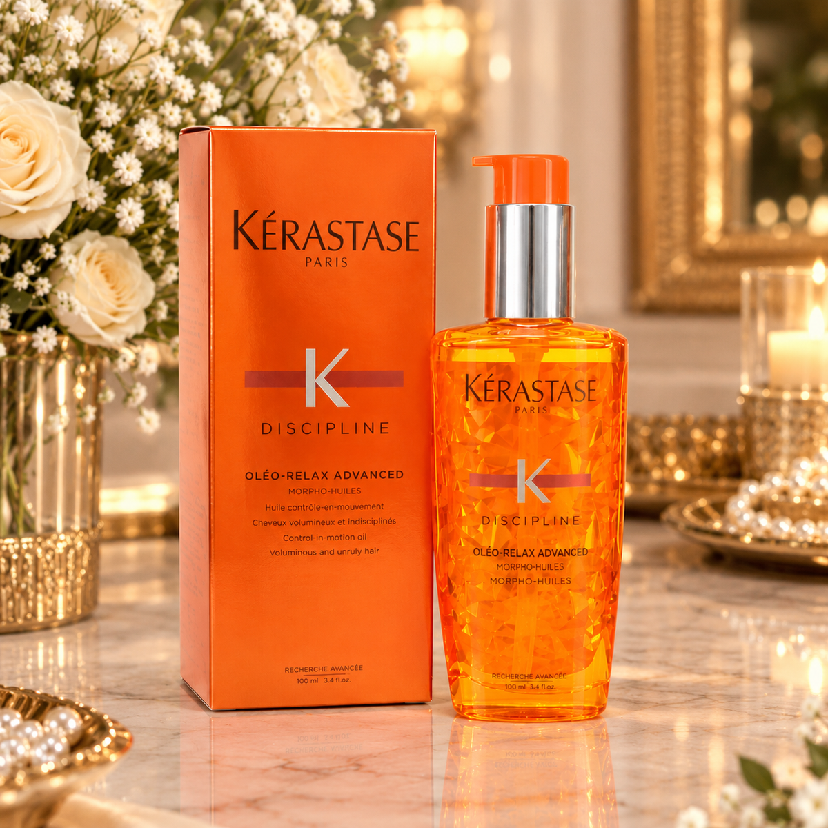 2 Pack NEW Kerastase Discipline Oleo Relax Advanced Hair Smoothing Oil 3.4oz /100ml